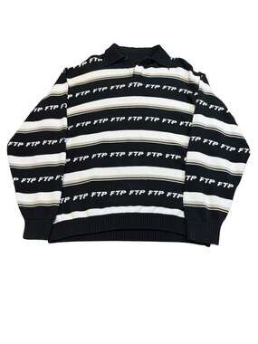 FTP Striped Knit Polo Sweater